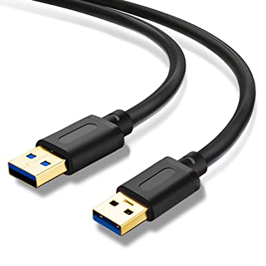 USB 3.0 A to A Male Cable 5Ft,USB to USB Cable USB Male to Male Cable Double End USB Cord with Gold-Plated Connector for Hard Drive Enclosures, DVD Player, Laptop Cooler(5Ft/1.5M)