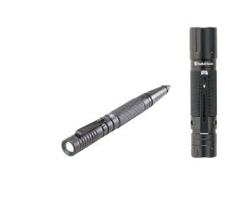 Smith and Wesson Delta 2 Tactical Compact Flashlight with Self Defense Penlight Combo Black