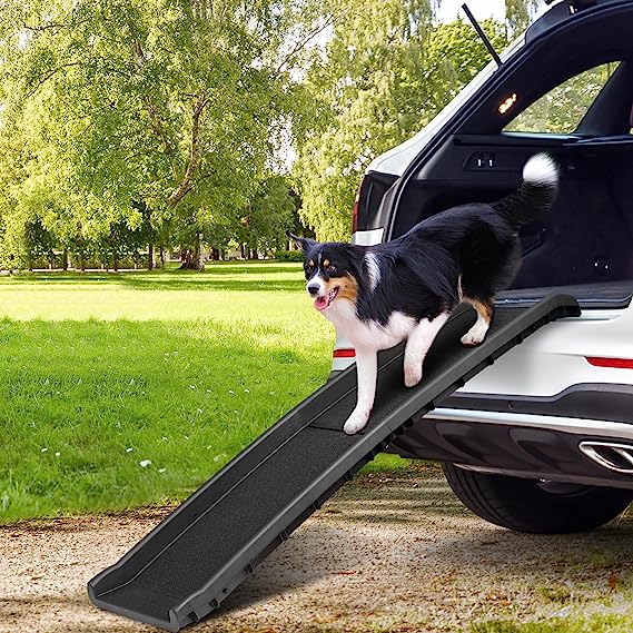Folding Dog Ramp for Large Dogs 62Inches Portable Pet Ramp for SUVs Trucks Car Ramps Dog Stairs Step Ladder Non-Slip Lightweight (N)