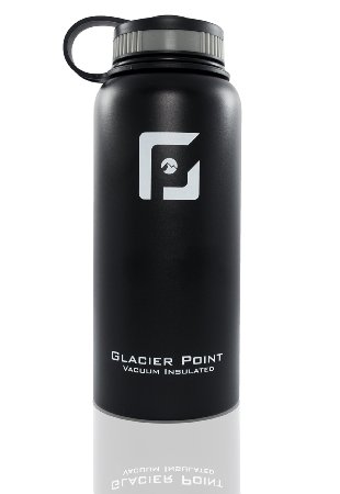 Best Vacuum Insulated Stainless Steel Water Bottle (32 OZ). Double Walled Construction. Powder Coat. Glacier Point