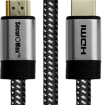 SecurOMax HDMI Cable (4K 60Hz, HDCP 2.2, HDR, 18Gbps) with Braided Cord, 3 Feet