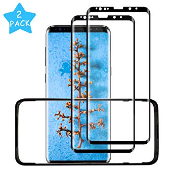 LQLY S9 Screen Protector (2 Pack) with Alignment Frame, [Ultra Clear] [9H Hardness] [No-Bubble] Tempered Glass for Samsung Galaxy S9