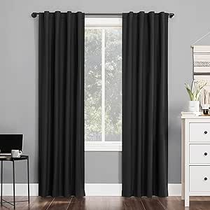 Sun Zero Cyrus 2-Pack Thermal Total Blackout Back Tab Curtain Panel Pair