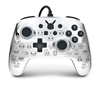 PowerA Enhanced- Pikachu Black & Silver, Nintendo Switch Lite, Gamepad, Game Controller, Wired Controller, Officially Licensed - Nintendo Switch