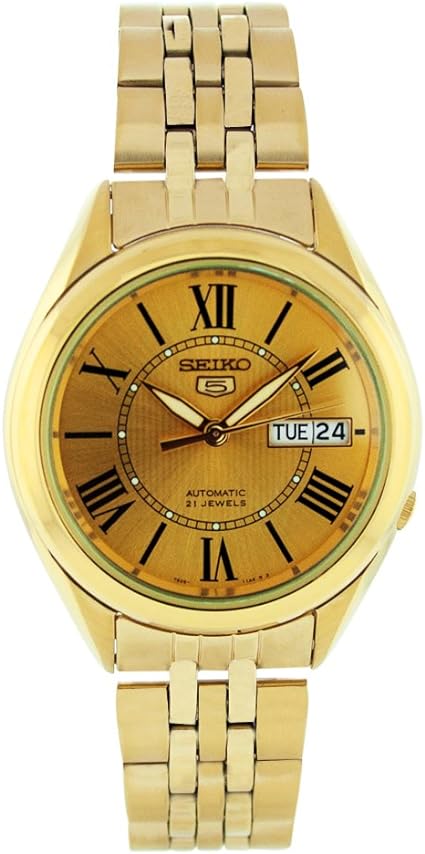 SEIKO Men's SNKL38 Gold Plated Stainless Steel Analog with Gold Dial Watch