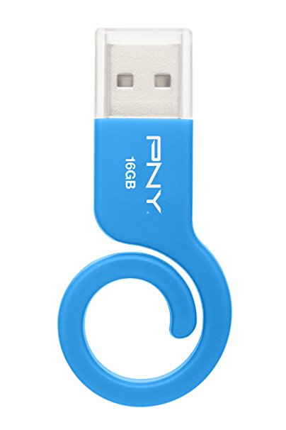 PNY 16GB Monkey Tail Blue USB Flash Drive (P-FDU16GMNKB-GE)