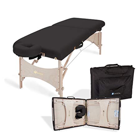 EARTHLITE Harmony DX Portable Massage Table Package – Eco-Friendly Design, Deluxe Adjustable Headrest, Hard Maple, Aircraft Quality, up to 600 lbs