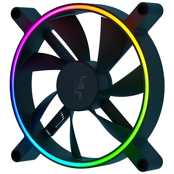 Razer Kunai Hydraulic 140MM aRGB PC Fan: Quiet, Powerful aRGB Fan - PWM Fan Controller Support & Connect Up to 8 Fans - Powered by Razer Chroma RGB - 1 Fan-RC21-01800200-R3M1