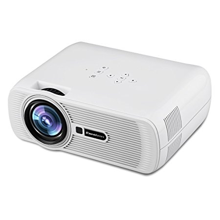 Excelvan EHD01 Mini Portable Multimedia LCD LED Projector 800x480 Pixels Support 720P 1080P 1200 Lumens Home Theater Cinema HDMI/USB/VGA/AV/ATV/SD (White)