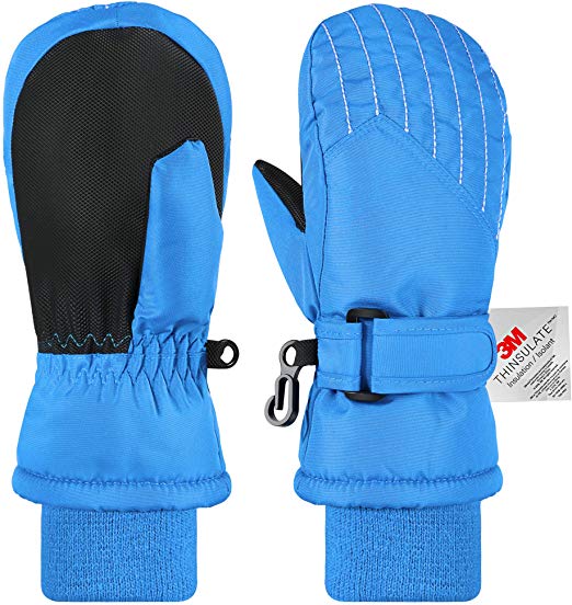 Andake Kids Ski Mittens Winter Warm Waterproof & Windproof Gloves for Boys Girls, Great for 2-7 Years Old Children