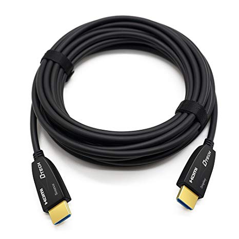 DTECH 25ft Fiber Optic HDMI Cable 4K at 60Hz 18Gbps HDR High Speed Subsampling 4:4:4 4:2:2 4:2:0 in-Wall Rated - 8 Meters