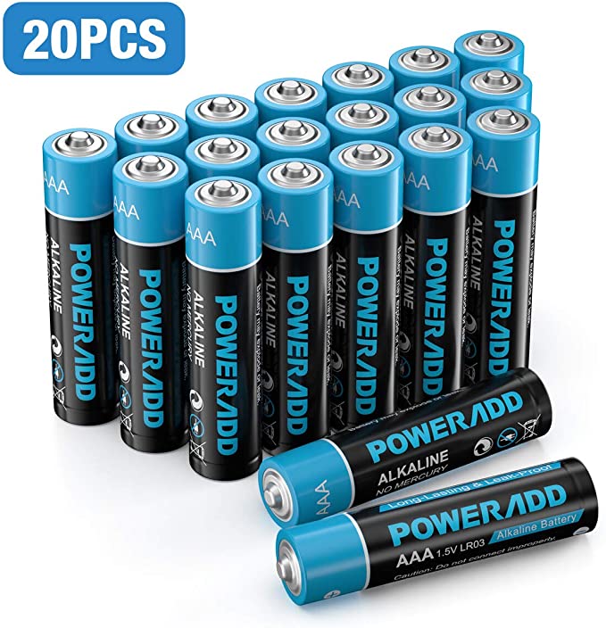 Poweradd AAA Alkaline Batteries, All-Purpose Batteries for Household and Business - 20 Count