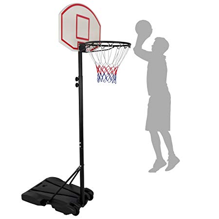 Nova Microdermabrasion Portable Basketball Hoop Stand Backboard System Adjustable-Height W/Wheels Kids Junior Goal Indoor Outdoor (7ft)