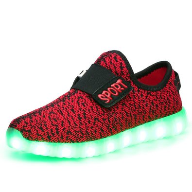 7 Color Boys Girls LED Luminous Comfort Mesh USB Shoes