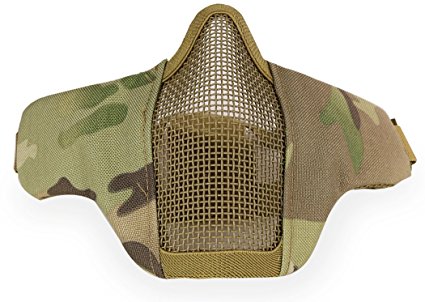 Airsoft Mask, Kapmore Paintball Mask Strike Steel Half Face Mask Outdoor Protective Equipment