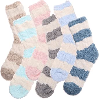 EBMORE Womens Fuzzy Socks Fleece Fluffy Cabin Plush Warm Sleep Soft Cozy Winter Adult Slipper Socks