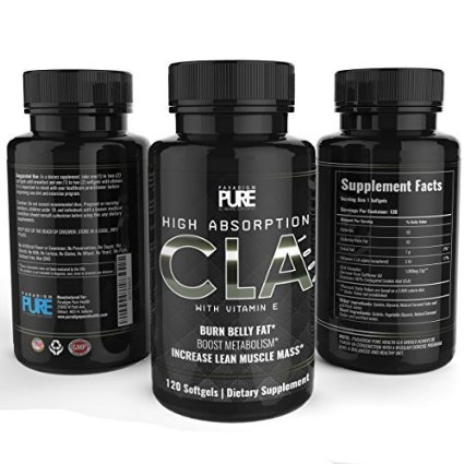 Paradigm Pure CLA Complex 1000mg 120 softgels Increase Lean Muscle Mass Burn Stubborn Belly Fat Conjugated Linoleic Acid All Natural Weight Loss and Fat Burner Supplement with Vitamin E CLA Safflower Oil Non GMO 100 Money Back Guarantee