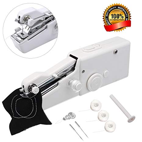 MSDADA Mini Portable sewing machine,Professional Sewing Handheld Electric Household Tool for Fabric, Clothing, Kids Cloth, Home Travel Use
