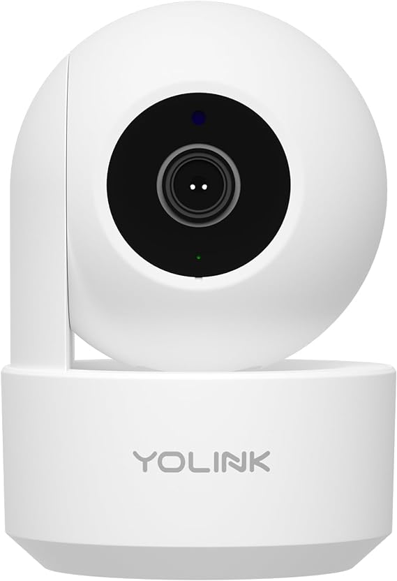 YoLink Uno Wireless Home Security Camera Indoor, 2.4GHz WiFi Camera for Baby and Pet Monitor, 1080p Dog Camera with Phone App, Night Vision B/W, 2-Way Audio, SD Card Storage, 360°