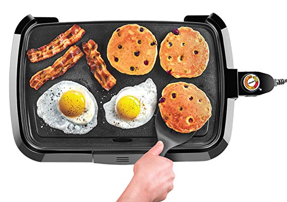 Chefman Electric Griddle, Fully Immersible and Dishwasher Safe Features, Adjustable Temperature Control Allows for Versatile Cooking and Removable Slide-out Drip Tray for Easy Cleaning  - RJ23-SM