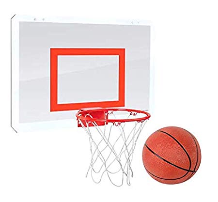 Black Series Break-Away Rim Over The Door Mini Indoor Basketball Hoop With Inflatable Mini Basketball