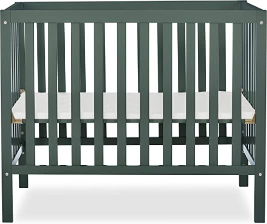 Dream On Me, Edgewood 4-in-1 Convertible Mini Crib, Olive