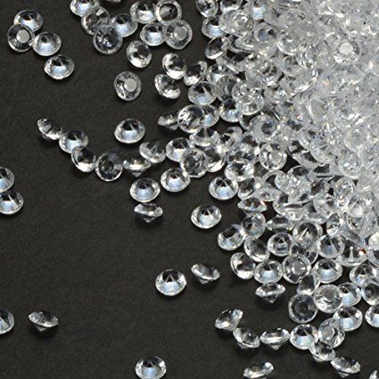 PePeng Pack of 5000 Clear Decorative Wedding Table Scatter Crystals for 6-8 Tables, Make Wedding Days more Magic with the Acrylic Gem Confetti (Clear)