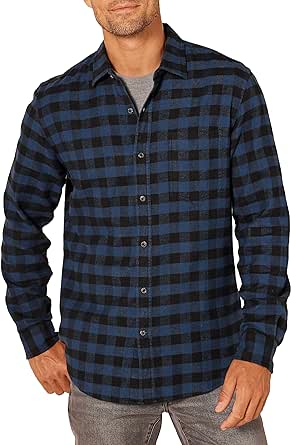 Amazon Essentials Men's Slim-Fit Long-Sleeve Plaid Flannel Shirt (Limited Edition Colors)