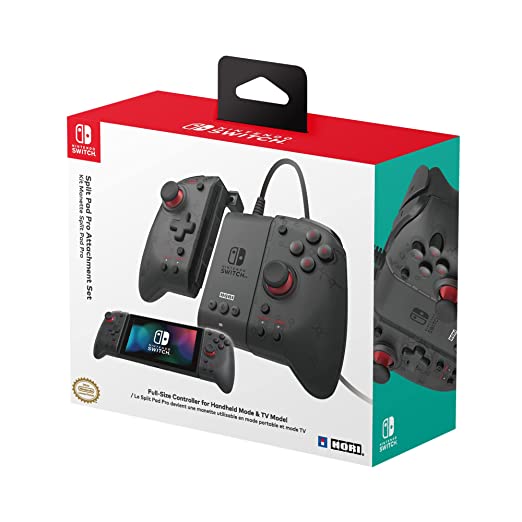 HORI Nintendo Switch Split Pad Pro Attachment Set - Ergonomic Controller for Handheld Mode & Wired Controller - Officially Licensed By Nintendo - Nintendo Switch;