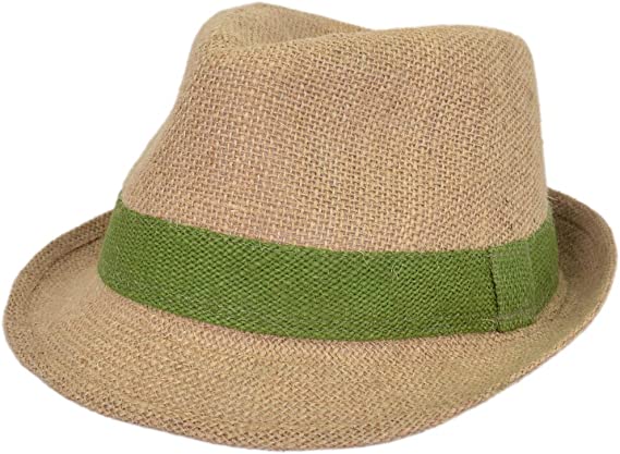 Classic Burlap Style Tan Fedora Straw Hat Band Avail