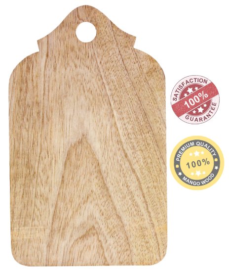 Prime Offers - SouvNear 9.5" Wood Chopping Board - Kitchen Gift Ideas - Non Slip Wooden Cutting Boards with Handle for Slicing Cheese Bread Lemon Fruit Veggies - Natural Non-Toxic and Food Safe