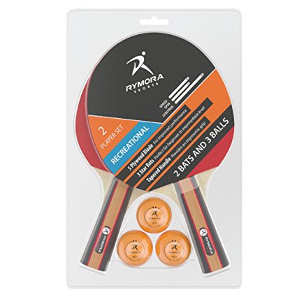 Rymora Table Tennis 2 Player Set (2 Bats and 3 Balls) (Perfect for School, Home, Sports Club, Office)