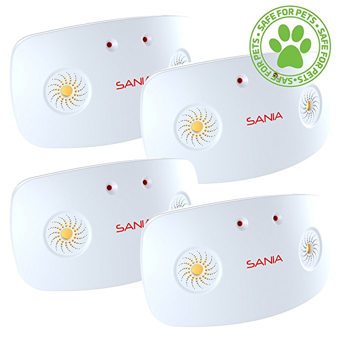 SANIA TomCat – Dual Speaker Ultrasonic & Electro Magnetic Pest Repeller–Electronic Deterrent for Home - Effective Sonic Defense Repellant Keeps Roaches, Spiders, Mosquitos, Mice, Bedbugs Away