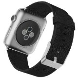 Apple Watch Band JETech 42mm Leather Strap Wrist Band Replacement w Metal Clasp for Apple Watch All Models 42mm - Black