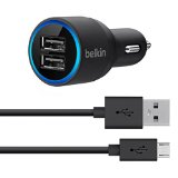 Belkin 2-Port Car Charger with 4-Foot Micro USB Cable-Retail Packaging