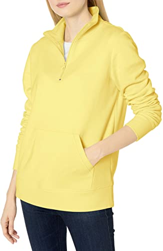 Amazon Essentials Women's Long-Sleeve Lightweight French Terry Fleece Quarter-Zip Top