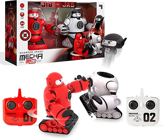 Sharper Image Mecha Rivals Remote Control Battle Robots, Two-Player Wireless Fighting Set with Lights and Sounds