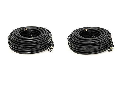 C&E 2 Pack, 50 Feet, VGA Male to Male Black, with ferrites Black, CNE503707