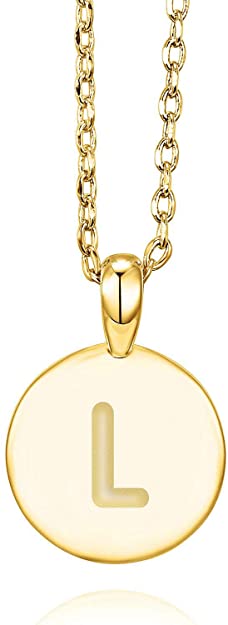 PAVOI 14K Rose Gold Plated Letter Necklace for Women | Gold Initial Necklace for Girls