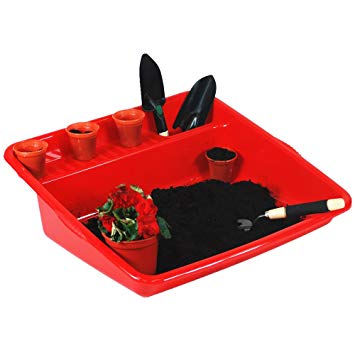 CrazyGadget® Plastic Garden Potting Tidy Shelf Workbench Tray for Nursery Plant Seeding Soil Mixing - MADE IN UK (Red)