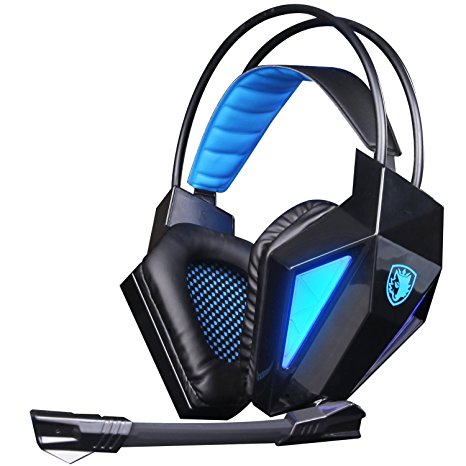 SADES SA710 Gaming Headset 7.1 Surround Sound Gaming Headphone USB Noise Cancelling Headphone with Microphone for PC/Mac (Black)