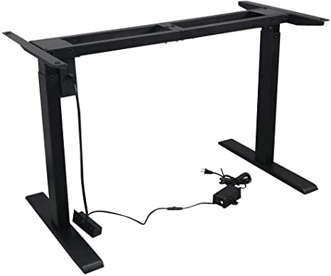 Nicesh Black Electric Stand Up Desk Frame, Height Adjustable Sit Stand Standing Desk Base (Frame Only)