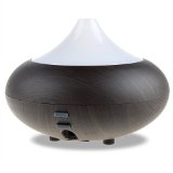 ABLEGRID 160ML Electric Aromatherapy Essential oil Diffuser Cool Mist Humidifier with Color LED light and Auto off Deep Brown