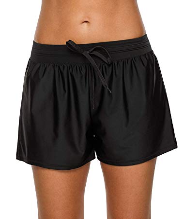 ATTRACO Women's Swim Board Shorts Solid Active Sports Bottom