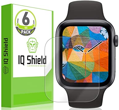 IQ Shield Screen Protector Compatible with Apple Watch Series 6 (44mm)(6-Pack) Anti-Bubble Clear Film