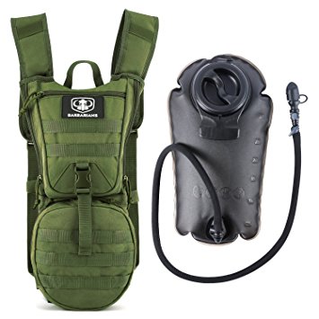 Tactical Hydration Pack Water Backpack with 3L Bladder, Barbarians Lightweight Military Molle Backpack