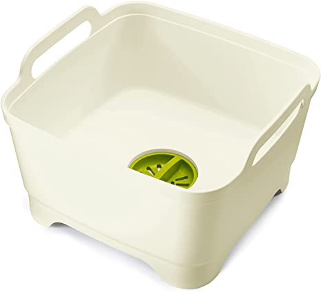 Joseph Joseph 85055 Wash and Drain Washing Up Bowl - White/Green