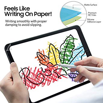 Benks Paper-Like Screen Protector for iPad 9.7 Paper-Feel PET Film Write, Draw and Sketch [Anti Glare/Scratch/Fingerprint] for iPad Air/ Air2/ Pro 9.7” [Apple Pencil 1st Generation Compatible]