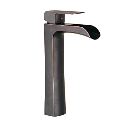 BWE waterfall Single Handle One Hole Oil Rubbed Bronze Commercial Bathroom Sink Vessel Faucet Tall Body Deck Mount