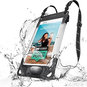 Caseology Vacuum Pump Waterproof Phone Pouch up to 8.3" IP68 Waterproof Phone Case Dry Bag for iPhone 15 14 13 12 11 Series, iPhone Pro Max, Samsung S24 S23 Ultra - Charcoal Gray